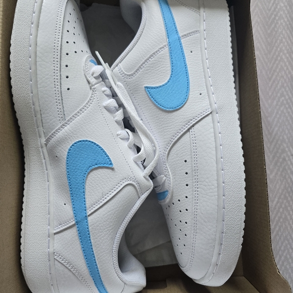 Nike Court Vision White & Custom Baby Blue Size 12 - Picture 2 of 5